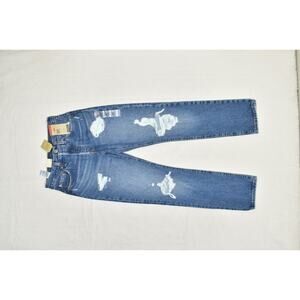 Levis 501 Jeans Womens 25x30 Blue Distressed Denim Straight Leg Button Fly Pants